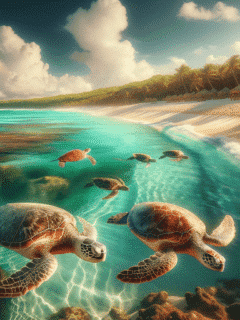 Playa Del Carmen Turtles Swimming - Chris, Animals Around the Globe