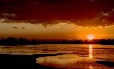 sunset in zambia