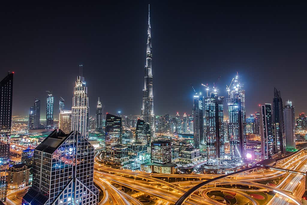 City lights in Dubai