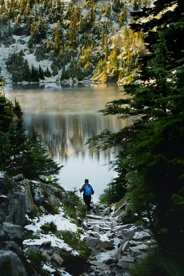 Snow Lake Trail on the picturesque Pacific North West hiking trail.