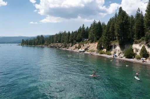 The Tahoe Rim Trail forms a loop around the Lake Tahoe Basin in the Sierra Nevada