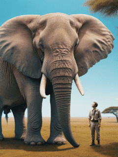 largest elephant human comparison