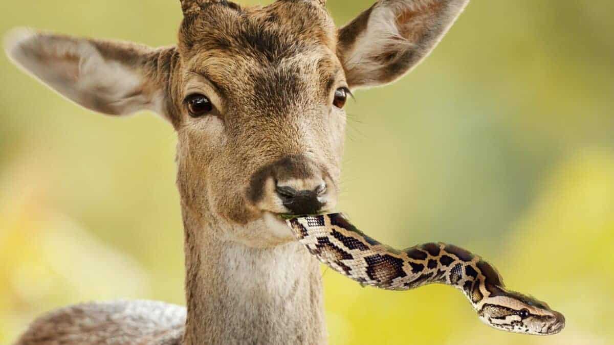 deer eats snake