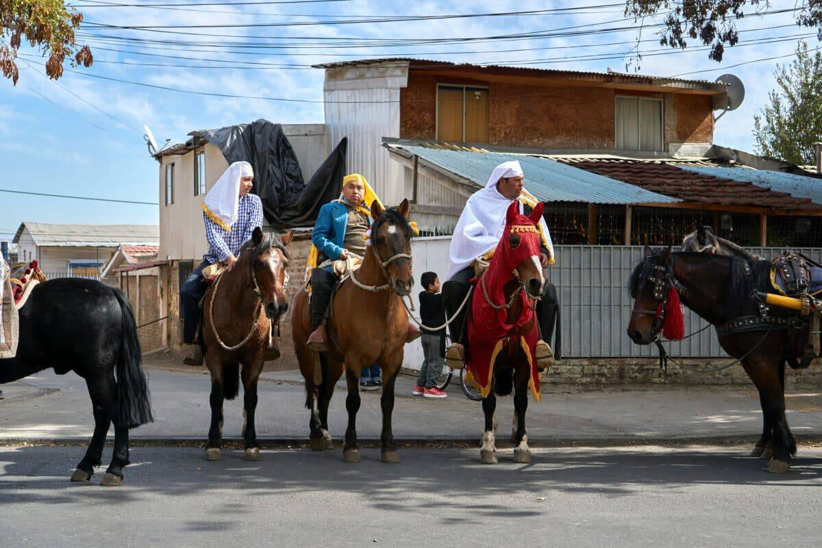 Riding a horse