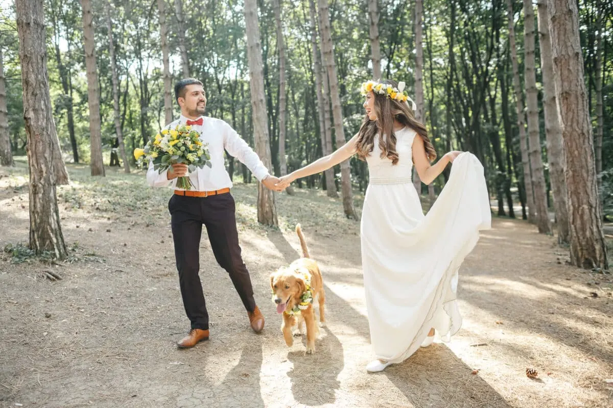 married couple with dog