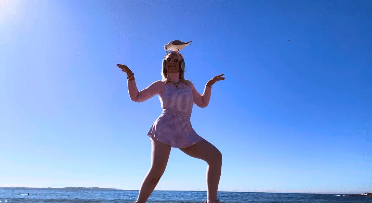 Woman Dances With A Seagull