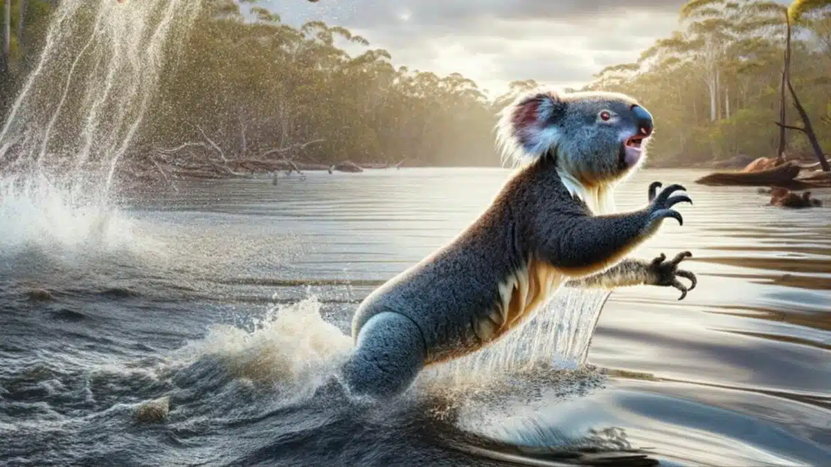 man Saves Drowning Koala