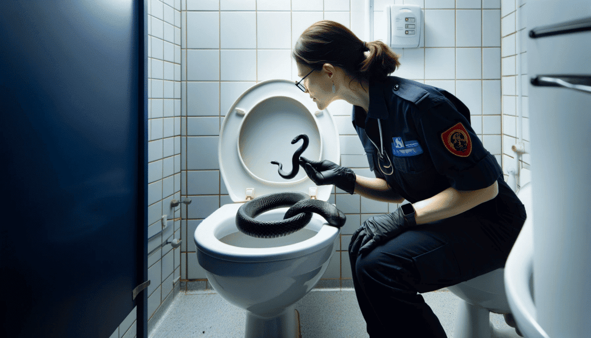 snake found in a toilet