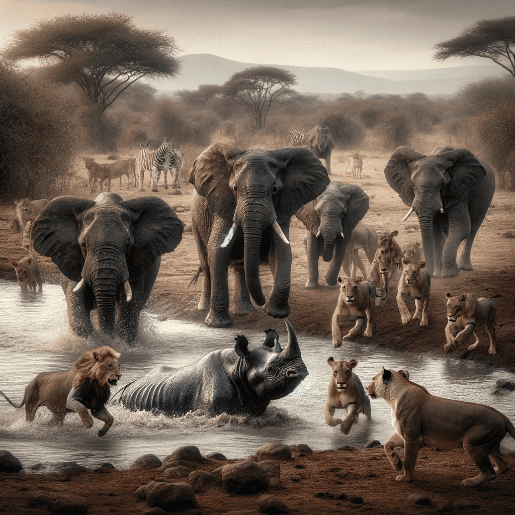 hero elephant saves rhino