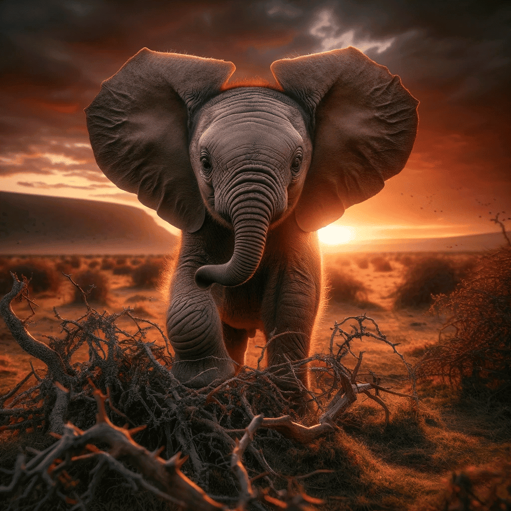 Hangry baby elephant
