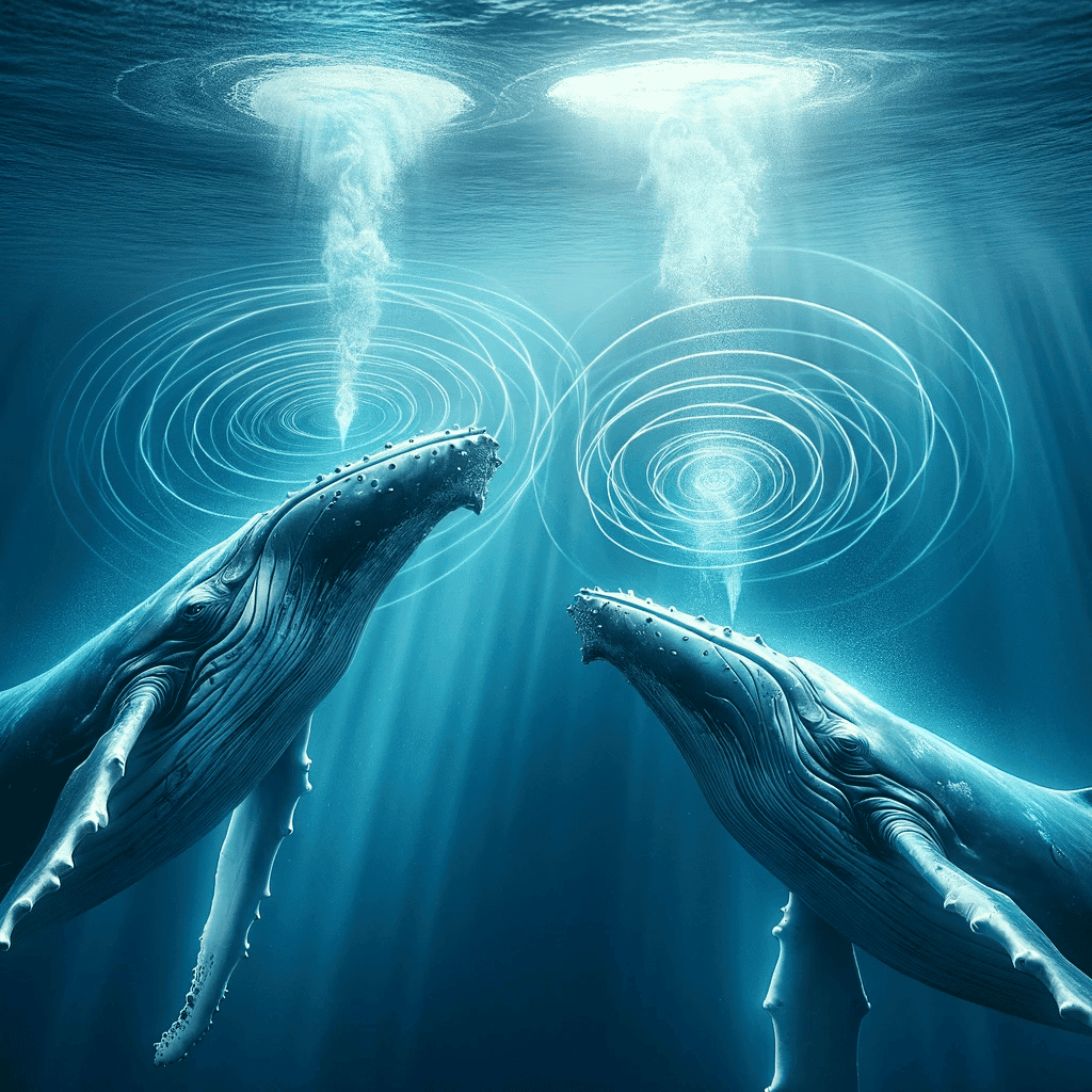 Humpback whales communicating using sound