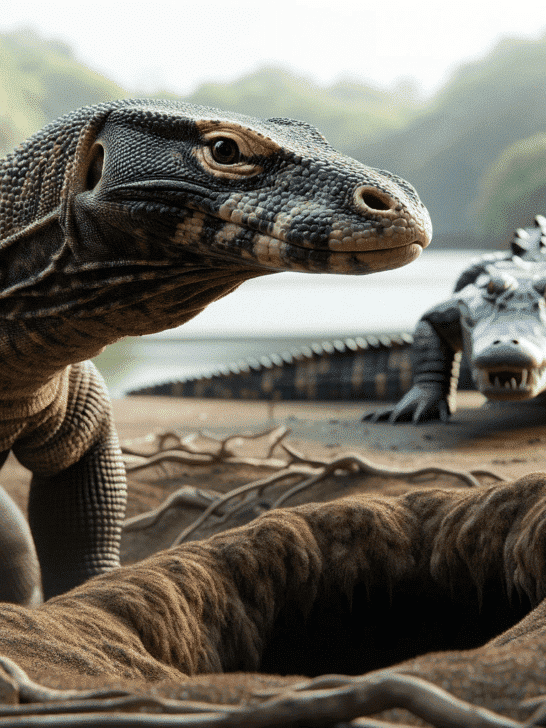 Watch-Viral-Encounter: Komodo Dragon Fights Crocodile to Defend Territory