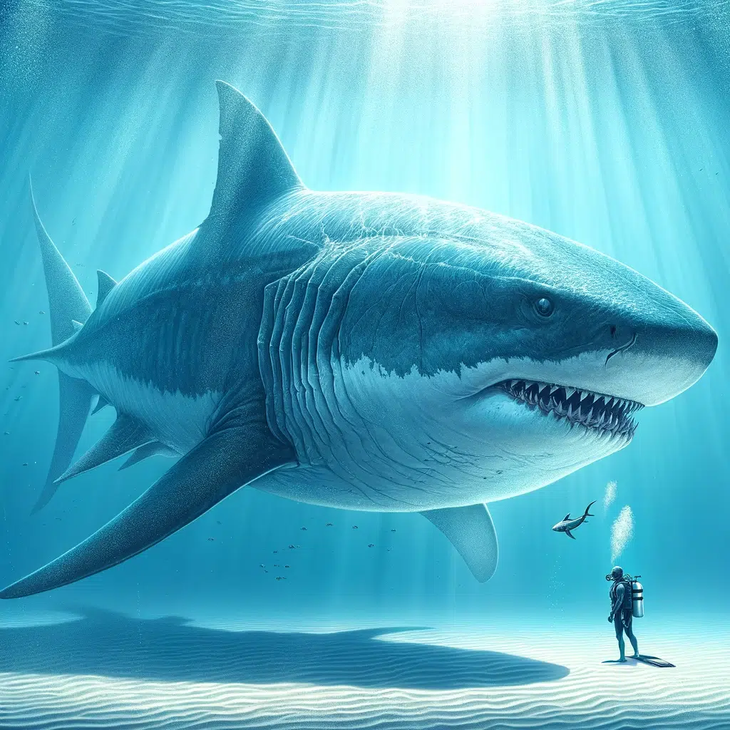 Megalodon size in comparison to human size