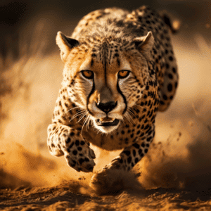 Cheetah accelerating to over 60m/ph
