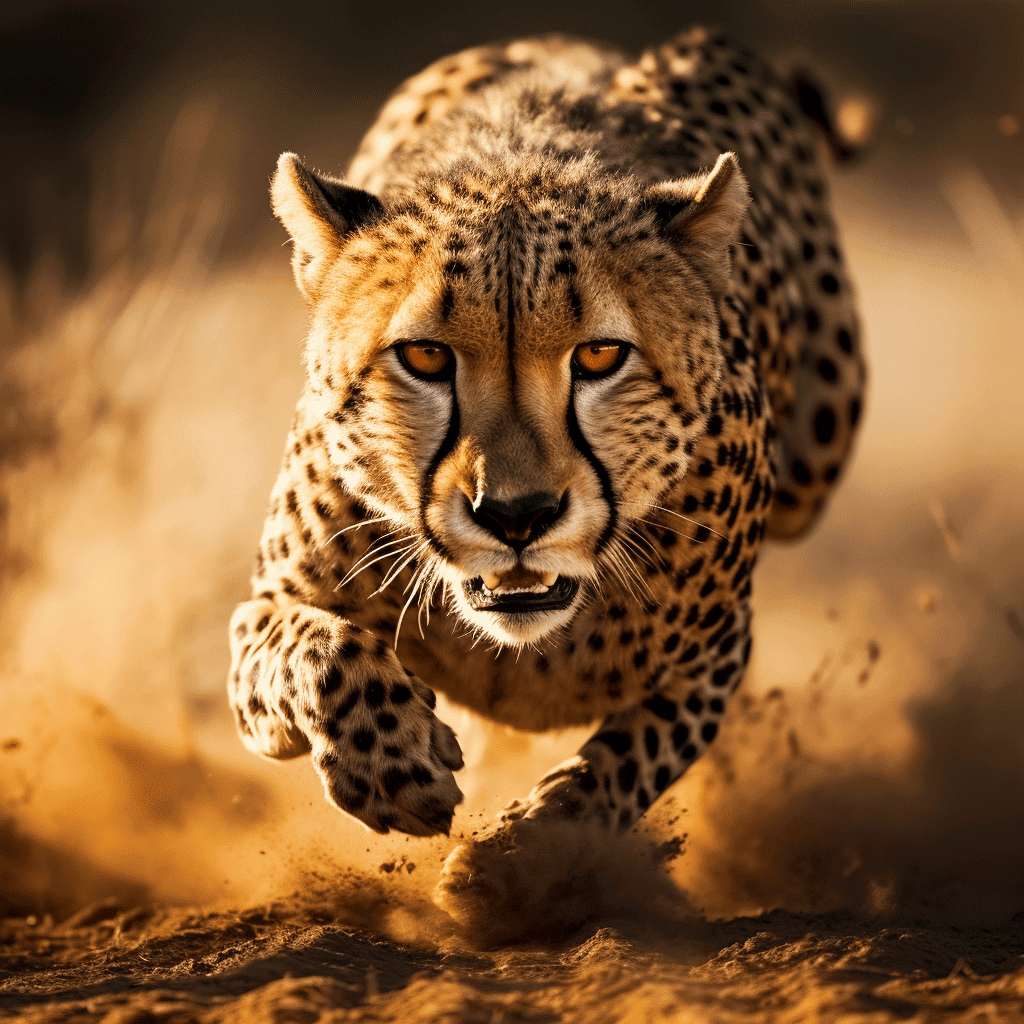 Cheetah running accelerating