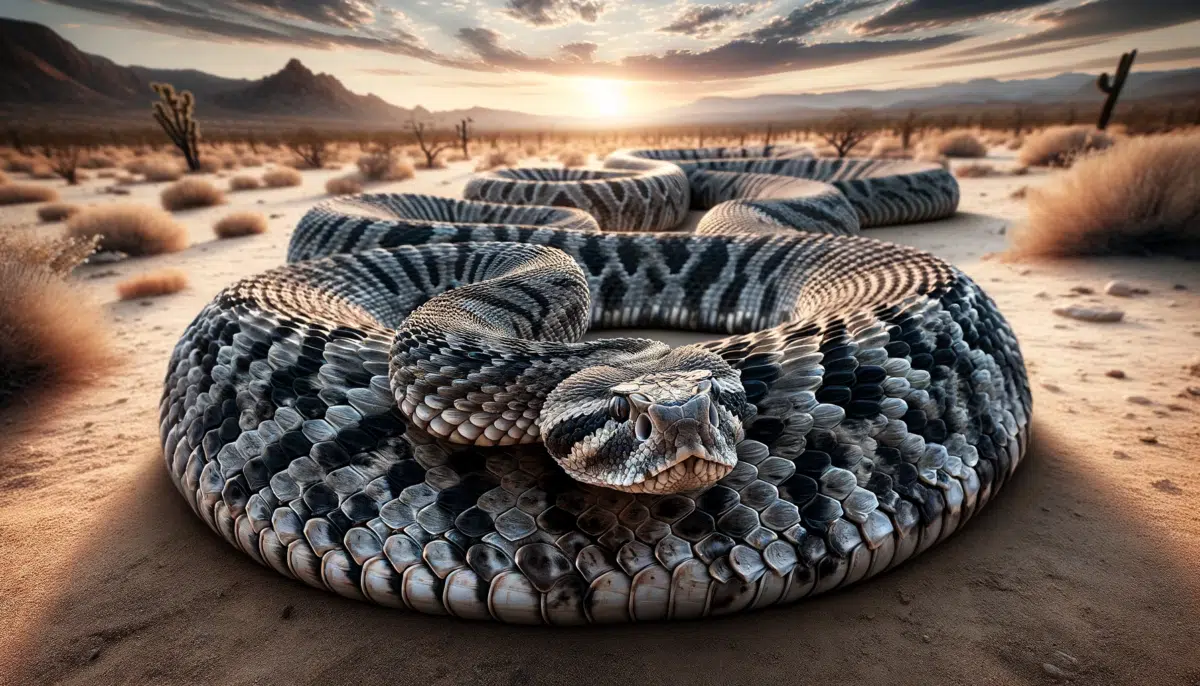 Immense Diamondback Rattlesnake, Illustration by Animals Around The Globe