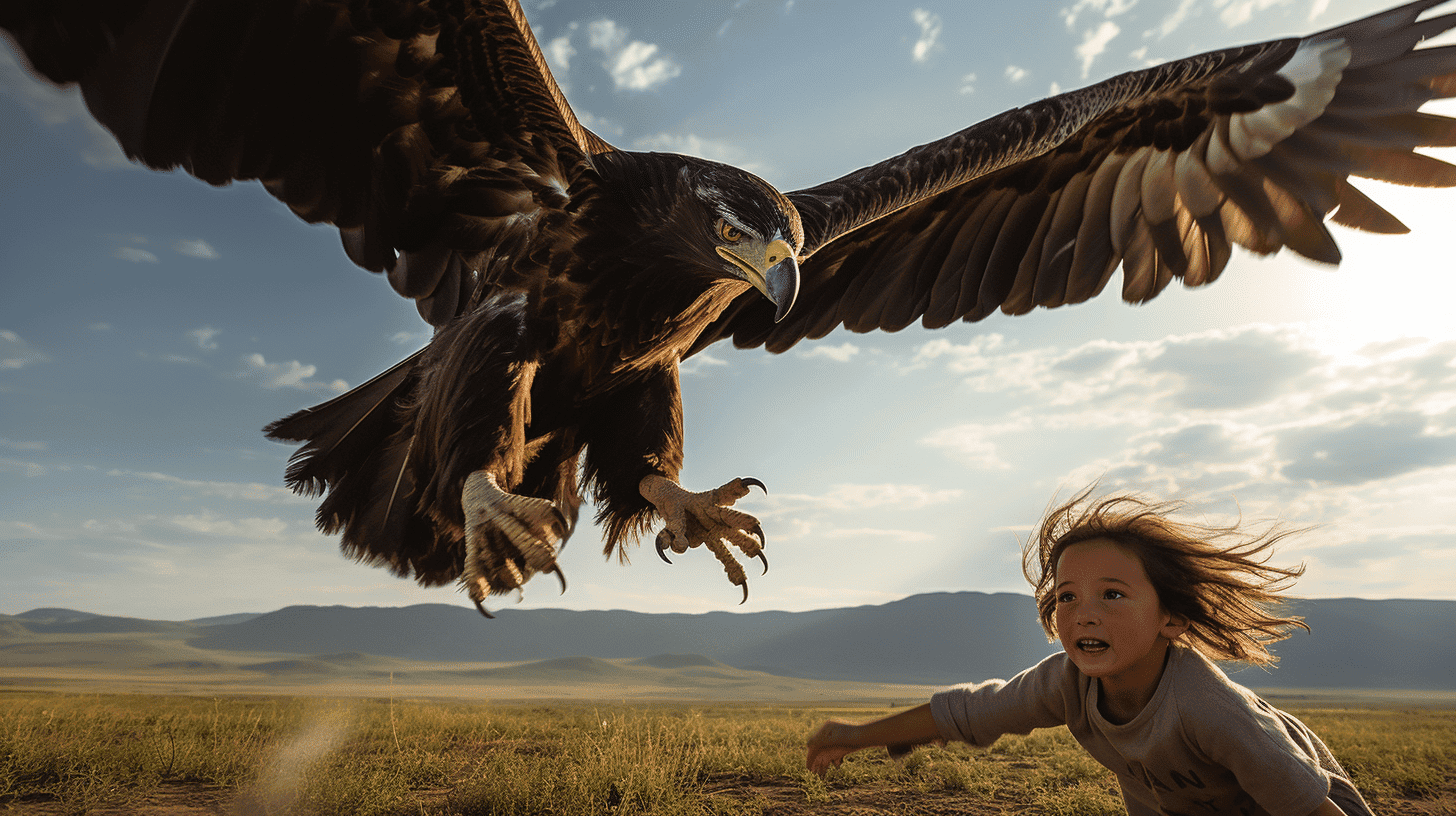 eagle attempts to snatch girl