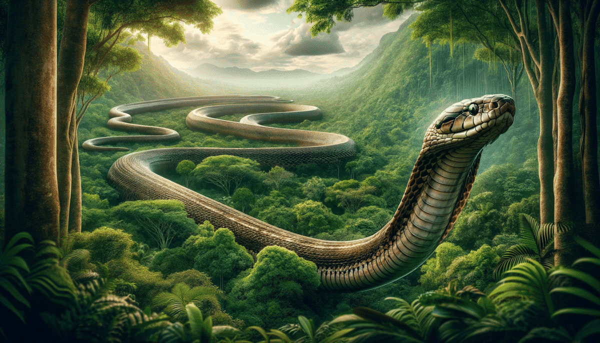 Long King Cobra Snake, Illustration by Animals Around The Globe