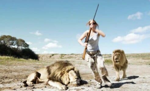 Watch Viral Video: Trophy Hunter Attacked by Lion’s Brother – Real or Not?