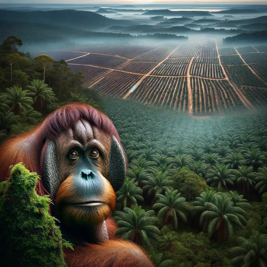 Orangutan oil palm plantations