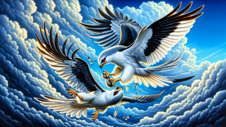 Watch As This Pair Of Birds Steals A Meal Mid-Flight