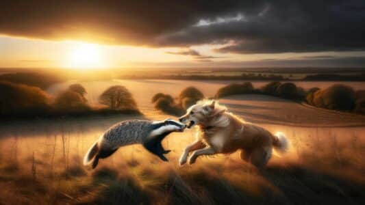 Dog Vs. Badger: Dog Bites Badger’s Tail