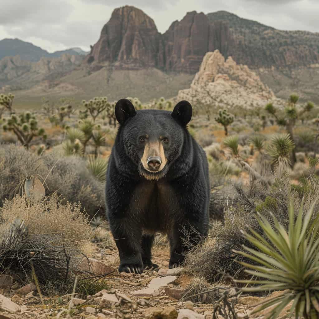 black bear in desert by Chris with midjourney