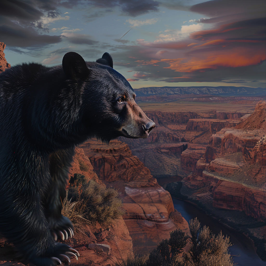 black bear in canyon by Chris with midjourney