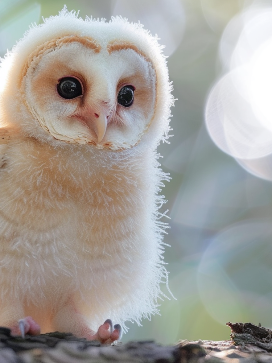 Cute Barn Owl Baby Hears Thunder for the First Time