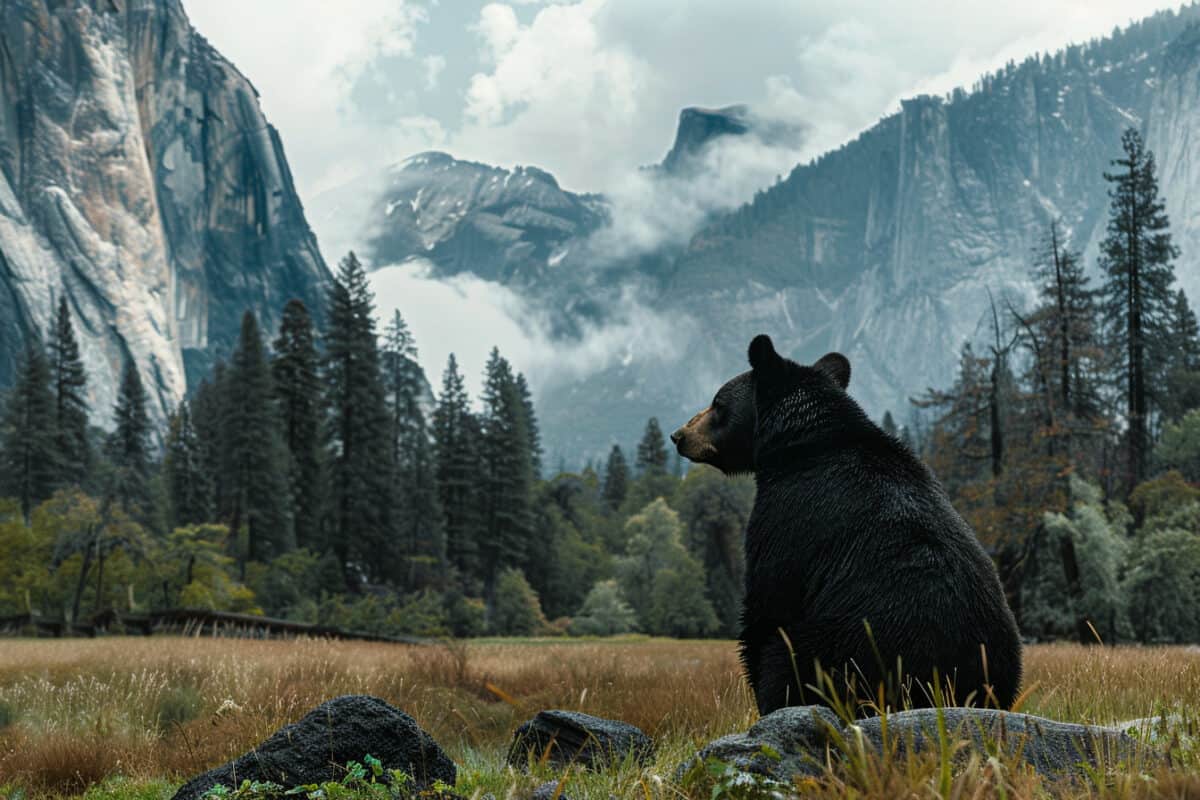 Black bear in Yosemite by Chris Weber with MidJourney