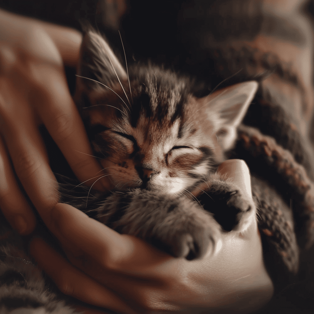 Loving Kitten - Image creadted by Chris with MiJourney