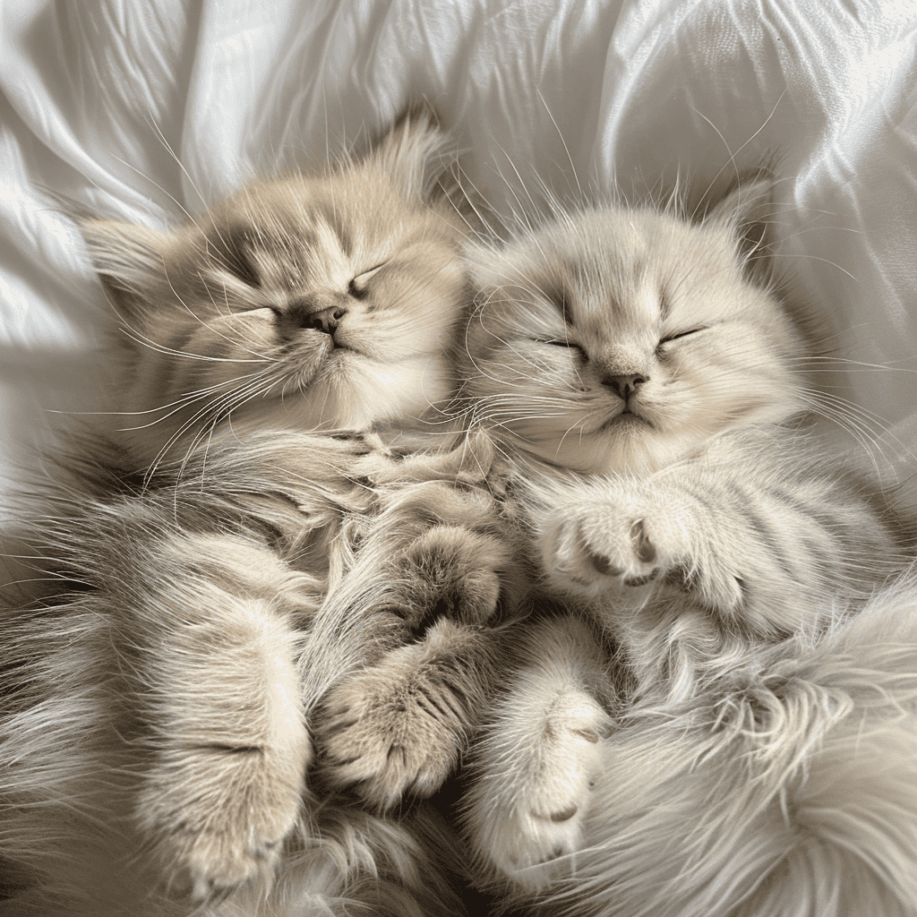 Cuddling Cats - Image created by Chris with MiJourney