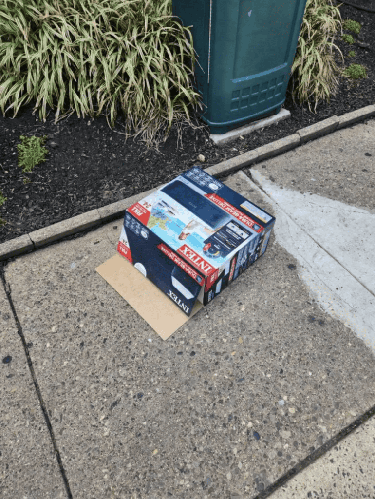 box which held the crying kitten