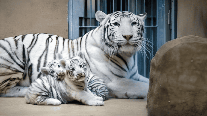 Two Bengal White Tiger Cubs Born At Liberec Zoo