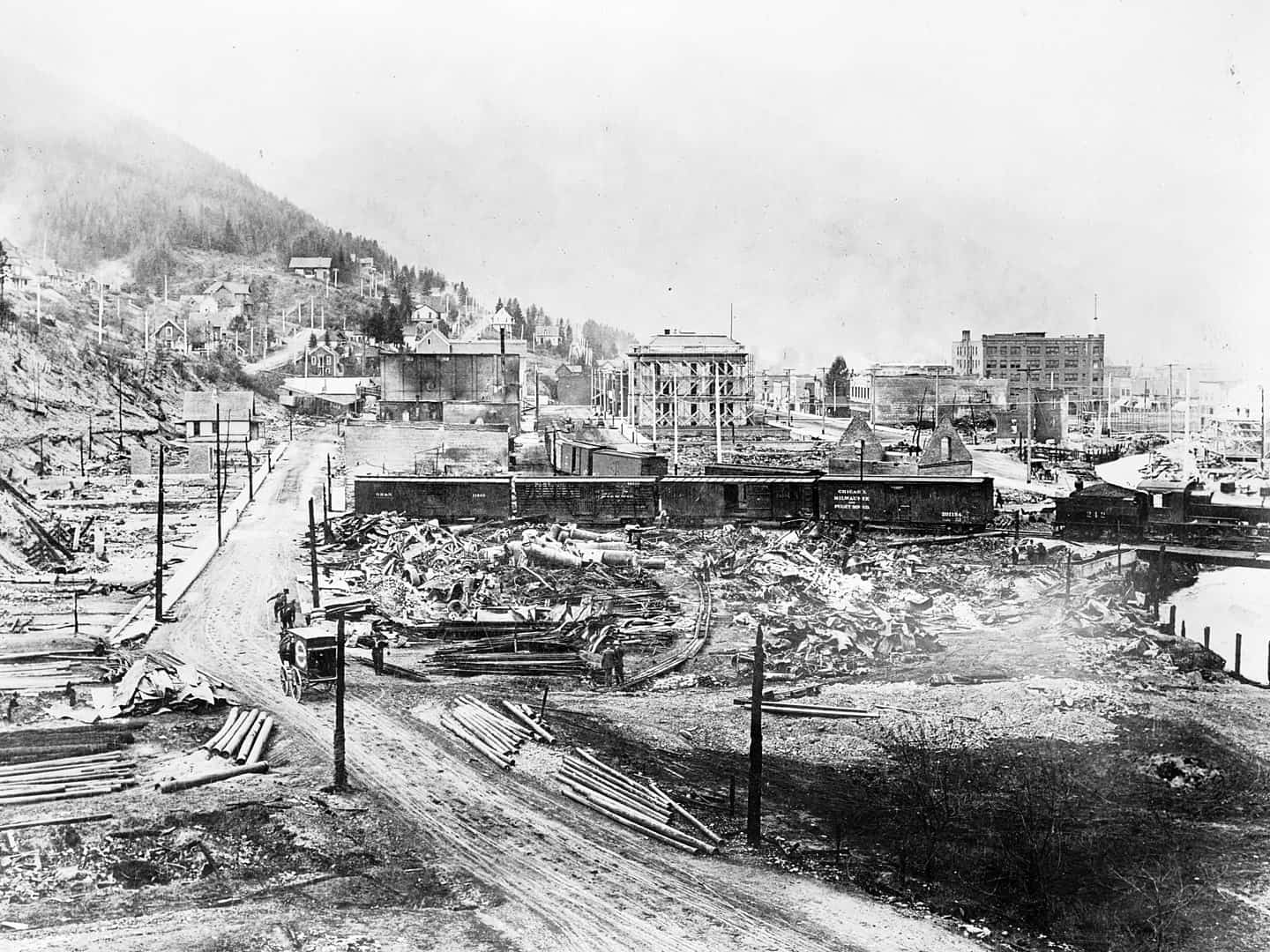 The aftermath of the Big Blowup Fire of 1910.
