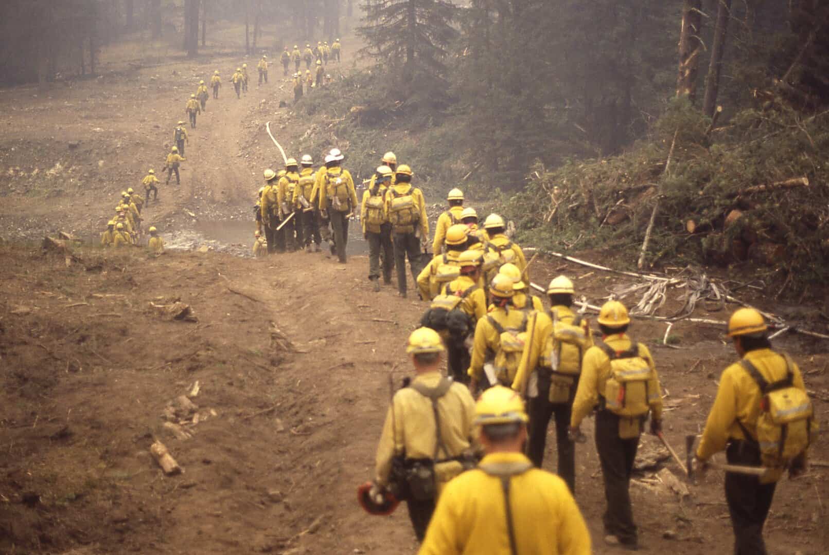 Military firefighters in Yellowstone 1988.