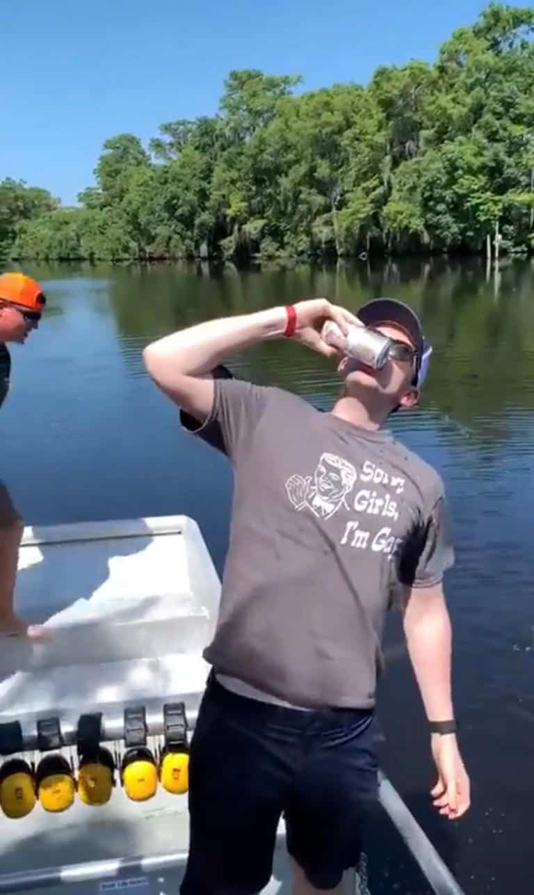 Florida Man Uses Alligator's Teeth to Open Beer Can