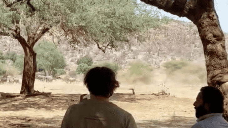 Angry Elephant Charges Safari Rangers And Turns At The Last Second