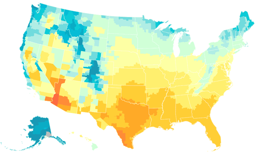 How Climate Change Will Transform Your US County by 2040 - Hotter Days Ahead
