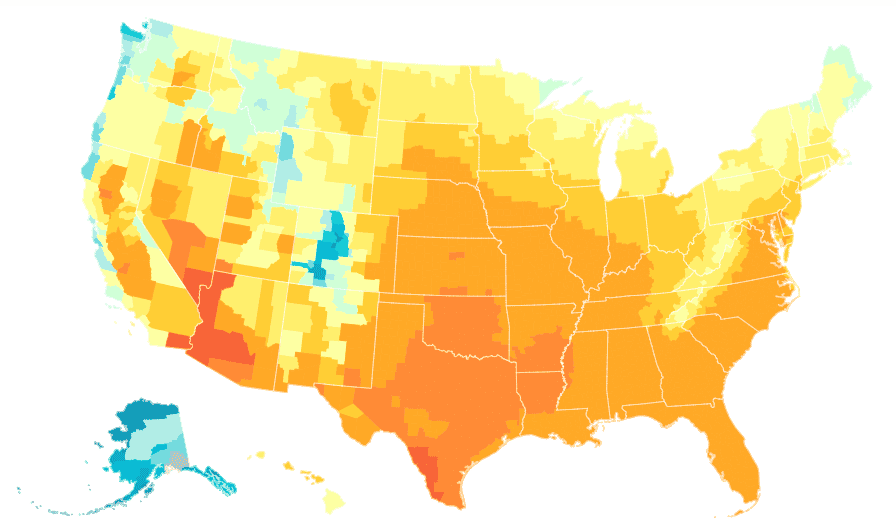 How Climate Change Will Transform Your US County by 2040 - Hotter Days Ahead