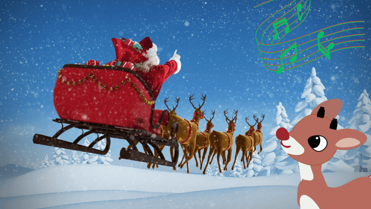 Santa on his sleigh