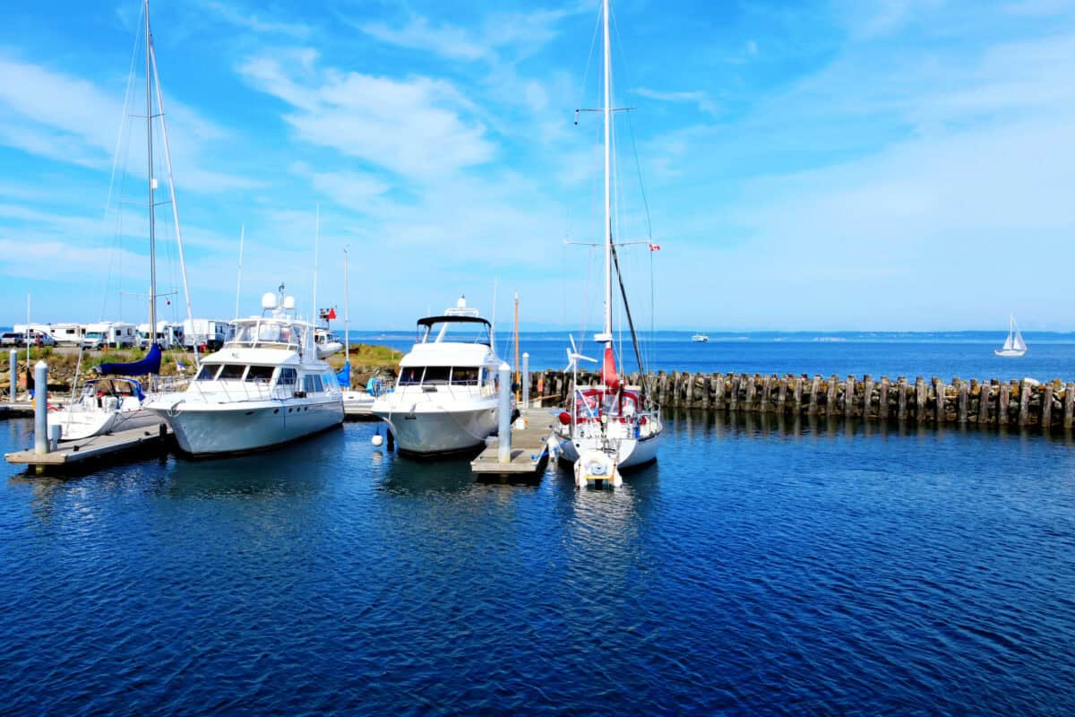 Port Townsend, WA. Downtown marina with boats. 