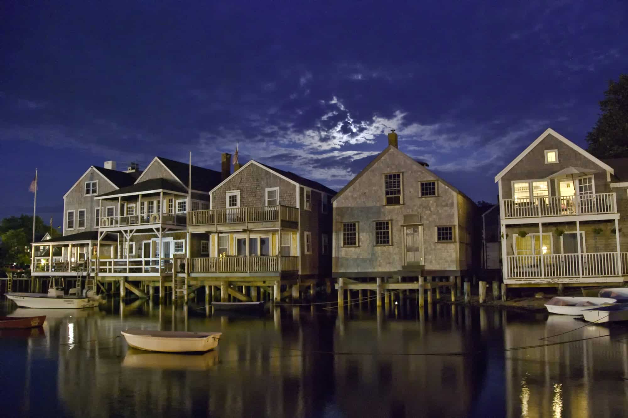 Homes over Water on Nantucket Coastline