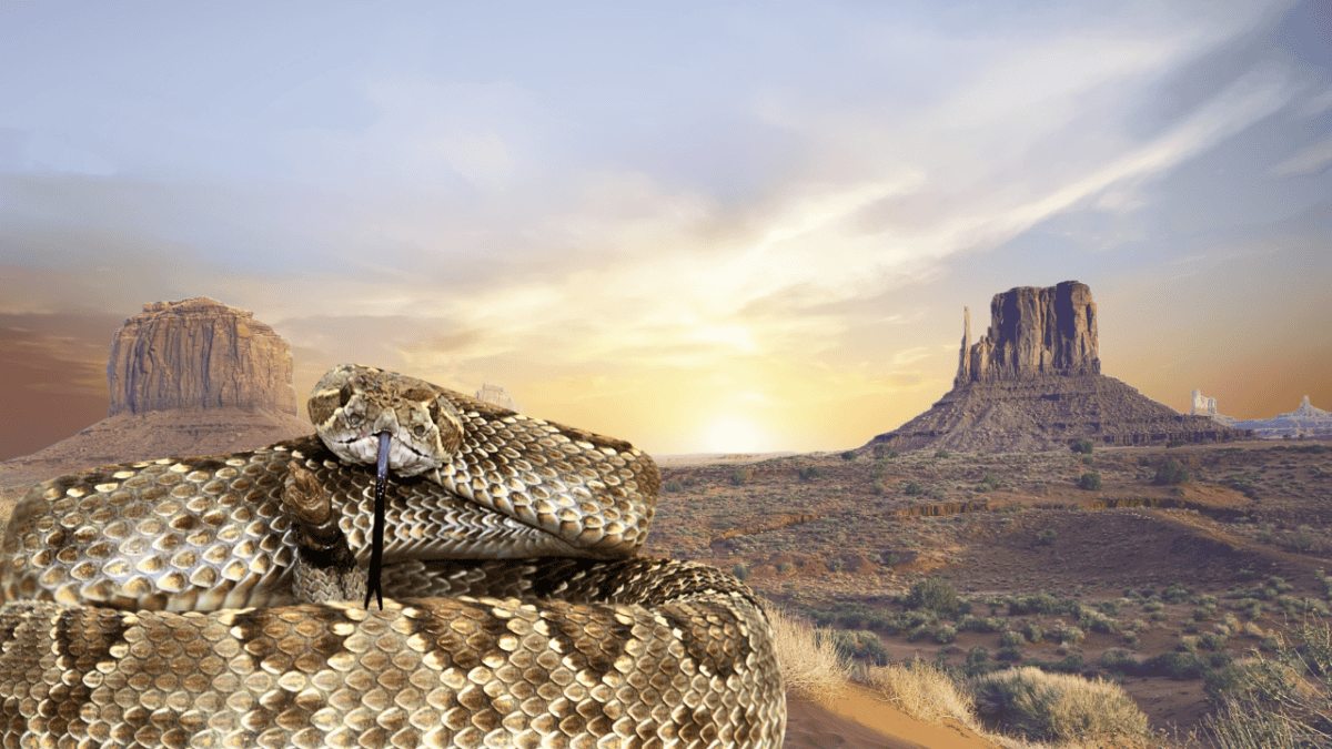 Arizona Desert with Mojave Rattler inset