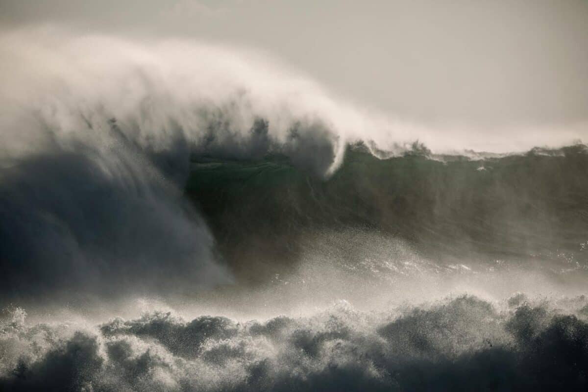 Dramatic wave crashing in Yangyang, South Korea. Perfect for nature and seascape themes.