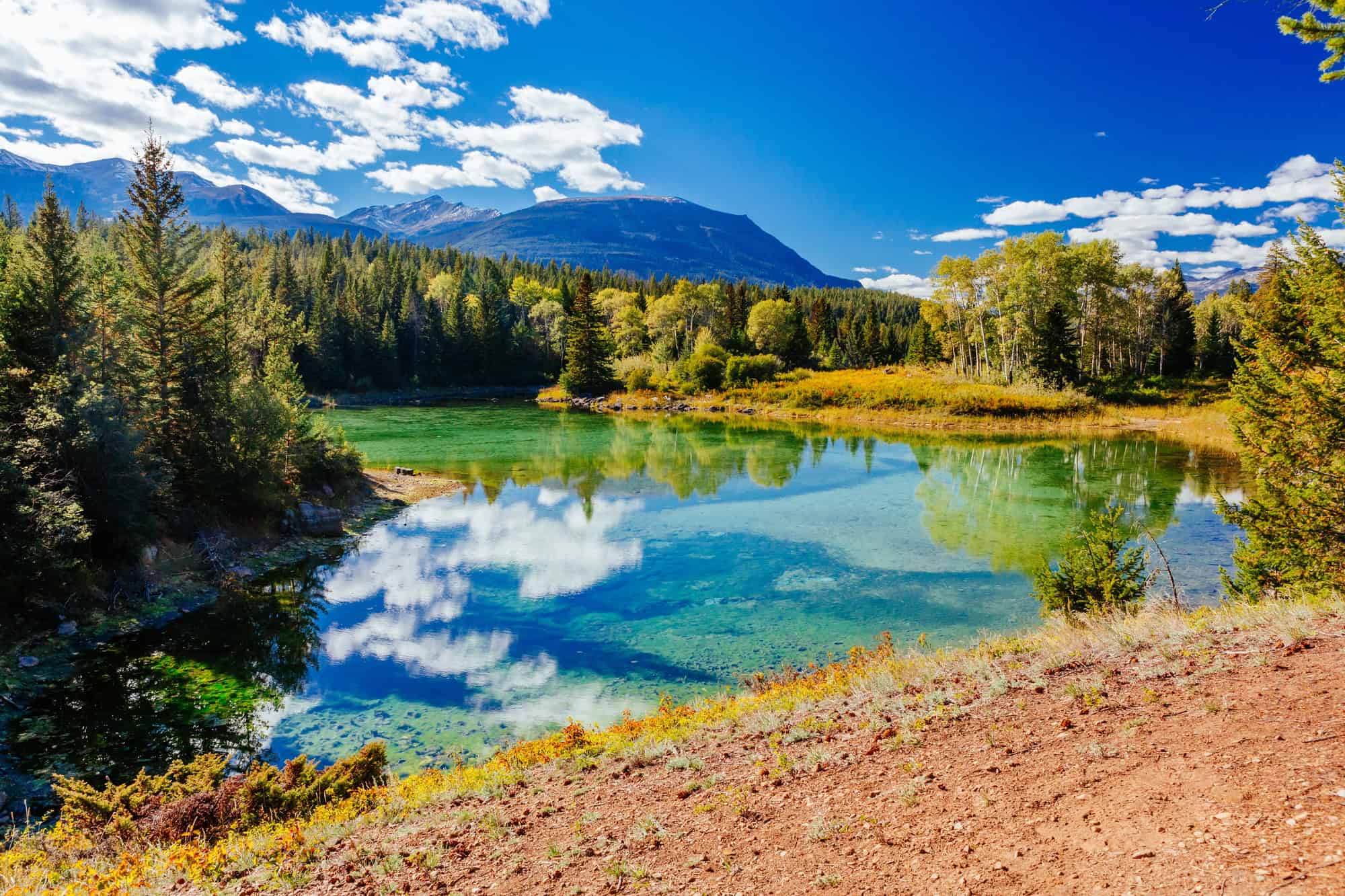 First Lake, Valley of the 5 Lakes, Jasper National Park, Alberta.