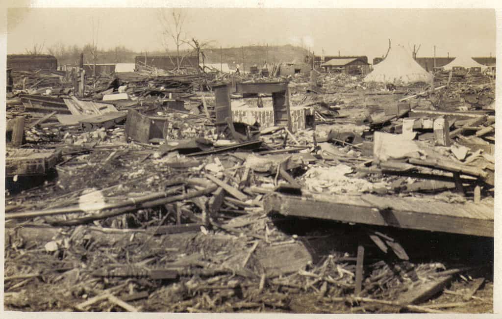 Destruction of Griffin, Indiana in the 1925 Tri-State Tornado.