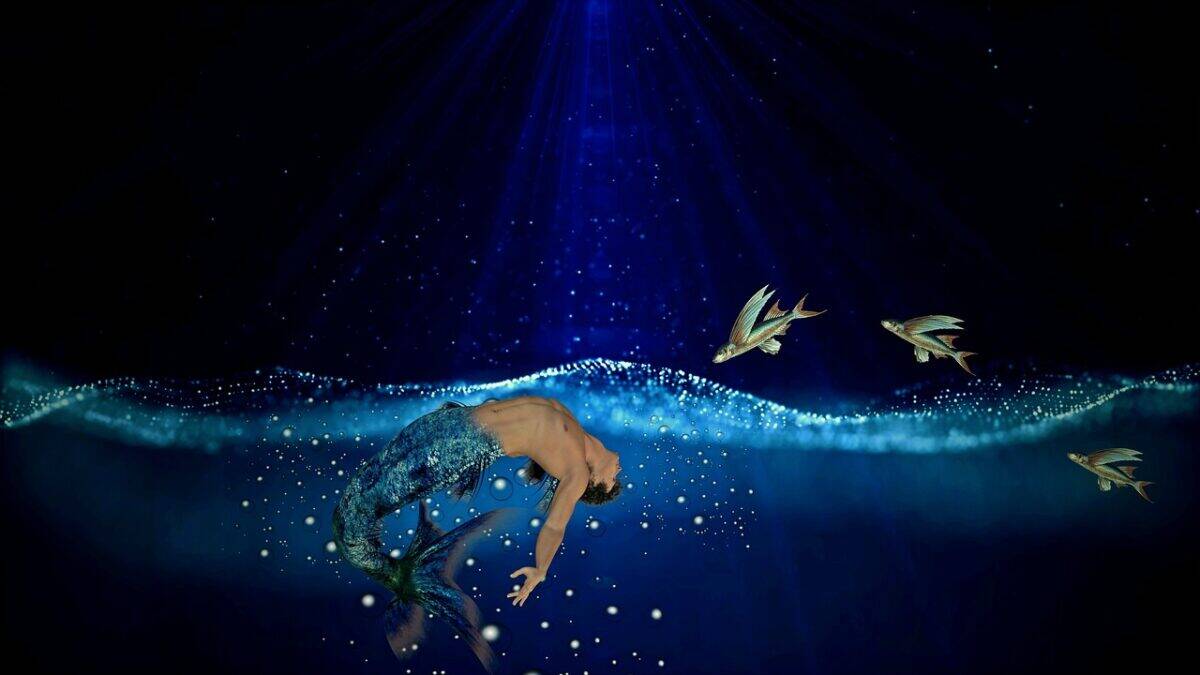 mermaid, sea, nature, water, fishes, fantasy, fairy tale, waves, romantic, mystical, swim, dream, mood, air bubbles, flying fish, waters, blue, composing, fairytale, fin, man, nixenmann, lichtspiel, underwater, the atmosphere, mermaid, mermaid, mermaid, mermaid, mermaid, flying fish, flying fish, flying fish