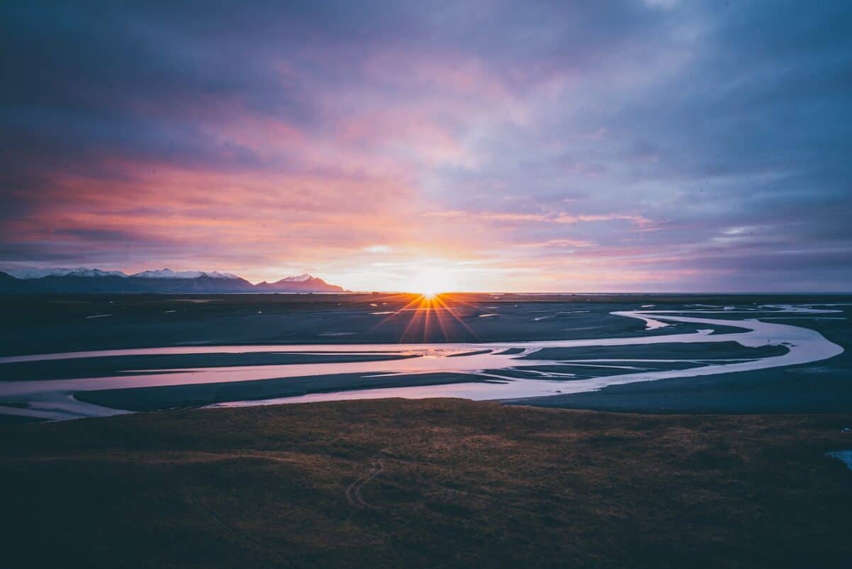 nature, travel, sunset, exploration, outdoors, iceland, river, sun, landscape, clouds, iceland, iceland, iceland, river, river, river, river, river, sun