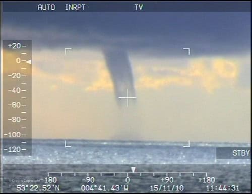 Giant Waterspout Filmed by RAF Search and Rescue Crew